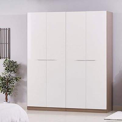 Home box ireland armoire 4 portes 59,6 x 216 x 181,6 cm blanc/marron.. Join thousands of satisfied shoppers on DIAYTAR Nigeria.