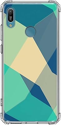 Classic and elegant transparent shell compatible with Huawei Y6 Prime 2019 with mild air anti -clutch air cushion TPU with fine design, flexible and shock resistant - Full printing with square aqua pattern.. DIAYTAR NIGERIA: Making online shopping accessible with affordable prices and nationwide delivery service.