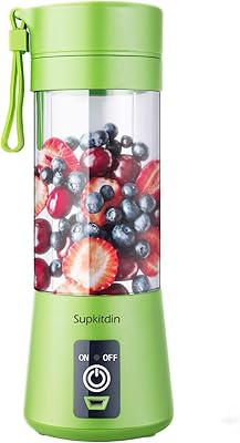Portable mixer, rechargeable personal mixer by USB, mini mixer for smoothies, fruit juice and complete mask, 380 ml, 6D 3D blades for an excellent mixture (green).. Shop electronics, clothes, and everything in between on DIAYTAR Nigeria.