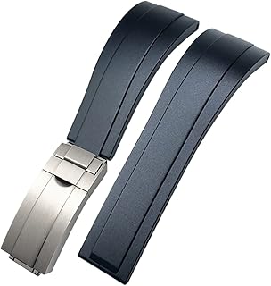 CNHKAU 20 mm CNHKAU rubber watch strap for Rolex Daytona Submariner GMT Yacht-Master Oyster Flex Silicone Bracelet with deploying loop (color: matt black clasp, size: 21 mm).. DIAYTAR NIGERIA: Where quality meets affordability, with thousands of products delivered in less than 8 days.