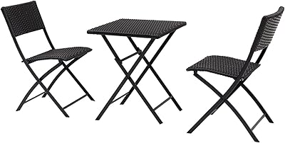 Zolula folding chair, 3 -piece exterior patio bistro set with weather resistant black wicker, folding table and chairs.. Shop the smart way with DIAYTAR NIGERIA's extensive selection and budget-friendly nationwide delivery.