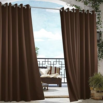 Outdoor curtains with thermal insulation Dream Art for UV protection for terrace and garden, 2 rooms (54 "x 84", light brown).. DIAYTAR NIGERIA: Your affordable gateway to thousands of products shipped nationwide within the week.