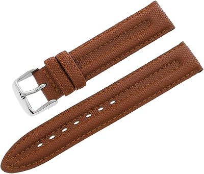 18 mm grovana leather watch strap with brown ardillon loop.. Shop like never before with DIAYTAR NIGERIA's comprehensive marketplace and budget-friendly shipping.