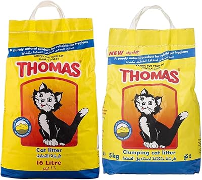 Cat litter Thomas Sand - 16 liters and agglomerating litter for cats, 5 kg.. DIAYTAR NIGERIA puts thousands of products at your fingertips with affordable prices and delivery within a week.