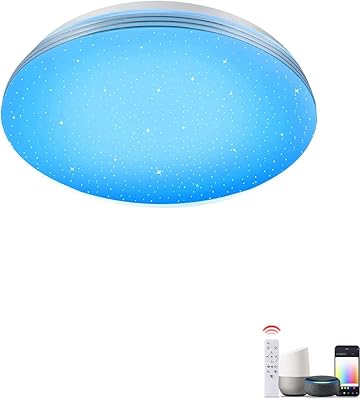 RVB intelligent ceiling light compatible with Alexa Google Home Control by application.. Experience the future of online shopping with DIAYTAR NIGERIA's extensive product range and competitive pricing.