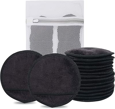 Reusable cleansing buffers in Qinhua microfiber for the face, eyes and lips, washable for all skin types, pack of 14 pieces, black.. DIAYTAR NIGERIA: Where shopping is affordable, selection is vast, and delivery is always reliable.