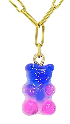 Fashion Box Collar Bella Gummy Bear, Royal Blue/Purple/Golden Plated, Blue Size, One Size, Sterling Silver, Without Precious Stones.. Experience retail therapy without the financial stress at DIAYTAR NIGERIA's budget-friendly marketplace.