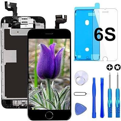 Brennonak replacement screen for iPhone 6S black LCD touch screen full kit adapter with front camera, proximity sensor, speaker and home button including repair tool and screen protector.. DIAYTAR NIGERIA: Where affordability meets variety in Nigeria's most comprehensive online marketplace.