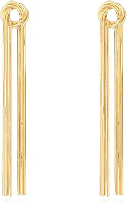 Long earrings with Gold Pampilles for Women, Real 14 Carats, Sterling 925 Silver Light, Post.. DIAYTAR Nigeria offers the perfect blend of affordability and efficiency. Shop now and get your products delivered between 5 and 8 days nationwide.