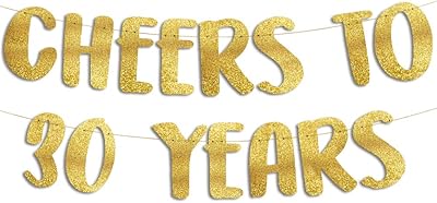 Sparkling golden banner "Cheers to 30 Years - 30th anniversary birthday party decorations.. DIAYTAR NIGERIA brings the marketplace to your screen with affordable products delivered in 5-8 days.