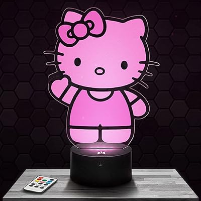 LED 3D Night Office Lamp 16 Colors Holly Kitty 6 Optical Illusion.. DIAYTAR NIGERIA: Where every shopping need is fulfilled with affordable prices and nationwide shipping.