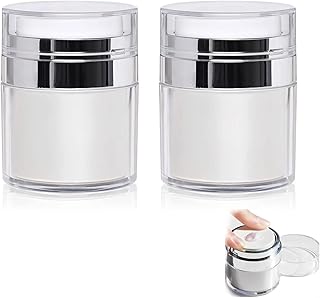 Onenine pump jar without empty air, pack of 2 airless pumps, rechargeable travel container for cosmetics and creams, jar of skin care products of 50 ml.. Experience the joy of discovery with DIAYTAR NIGERIA's vast catalog and nationwide affordable delivery.