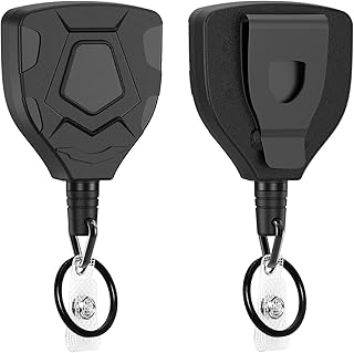 Robust retractable keychain with belt clip, package of 2 retractable identification badge reels, retractable bunch with steel cord of 31.5 "and keychain, mountaineering clip in high elasticity.. You shop, we deliver — quick and easy with DIAYTAR Nigeria.