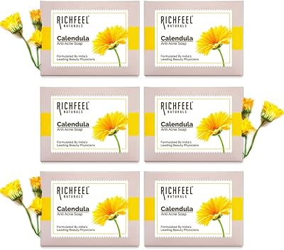 Richfeel anti -acne soap with calendula extracts (75g) - pack of 6.. Unlock endless possibilities with DIAYTAR NIGERIA's affordable marketplace and reliable delivery service.
