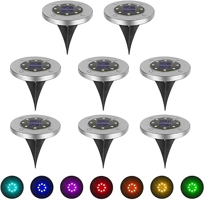 Kit of 8 colored solar lamps for outdoor garden, IP65 and anti-dust tightness index IP65 for outside, floor, exterior, patio, alley, porch, garden, 8 colored rooms.. DIAYTAR NIGERIA connects your desires with reality through our affordable e-commerce platform and quick delivery.