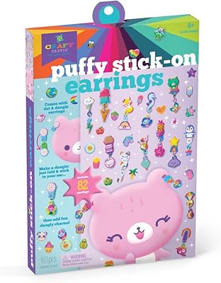 Crafttastic - DIY bulb stick earrings - More than 40 models easy to make earrings in customizable 3D bulb stick - Creative art and craft gift - Kit for fun jewelry for children.. Experience budget-friendly shopping at DIAYTAR NIGERIA, Nigeria's premier online marketplace with quick delivery.