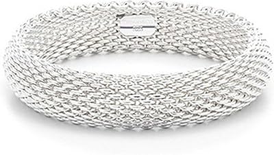 Sterling 925 silver plated Ivyrise Bracelet, Large Large Flat Chain Jewelry, Women's mesh bracelet, Sterling silver.. The best online shopping experience in Nigeria — DIAYTAR delivers it all.