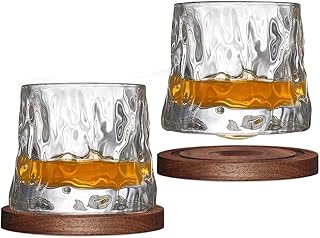 Set of 2 wine glasses, swivel crystal glass cups with 2 fancy walnut lords and gift box - for tape, bourbon and cocktails.. Transform your shopping experience with DIAYTAR NIGERIA's vast product selection delivered at unbeatable prices.
