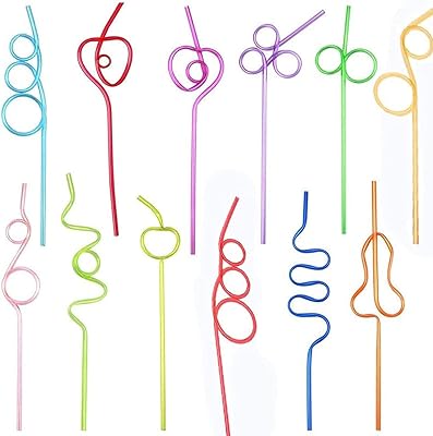 20 pieces of straws with swirling rings in reusable colorful plastic for children, fun carnival festival.. DIAYTAR NIGERIA brings the marketplace to your home with budget-friendly prices and nationwide delivery.