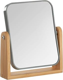 Muggly double -sided 3x -sided makeup moccut with bamboo support, small office table mirror with 360 degree rotation, portable beauty mirror (black).. DIAYTAR NIGERIA: Where online shopping becomes effortless with budget-friendly nationwide delivery.