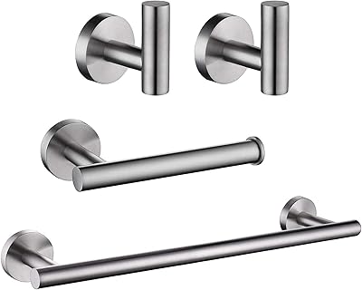 Set of bathroom equipment, set of matt black bathroom accessories, set of 304 stainless stainless steel wallpaper including a 16-inch bathroom towel carrier, a toilet flake and 2 hooks for bathrobes (4 rooms) (silver) (silver) (silver) (silver).. Experience the future of online shopping with DIAYTAR NIGERIA's extensive product range and competitive pricing.