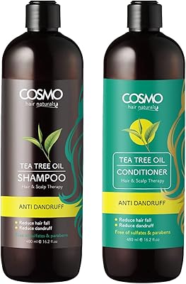 Shampoo and anti-pavement by Cosmo tea tree oil 480 ml, lot of 2 unisex.. Discover endless possibilities with DIAYTAR NIGERIA's extensive product range and affordable shipping.