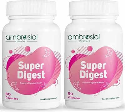 Ambrosial Super Digest with HCL, Pepsin, Beef, Pancreatin and L-Glutamic acid Bivet | Digestive enzymes supplements to promote optimal intestinal digestion and health (package of 2 to 120 capsules).. DIAYTAR NIGERIA connects you with thousands of products at competitive prices, delivered within a week.