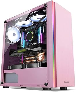 MI-Tour PC game box, ATX/M-ATX/ATX game PC housing, transparent panel on the whole side, personalized RGB light strip card (Color: Rose).. DIAYTAR NIGERIA brings the marketplace to your home with budget-friendly prices and nationwide delivery.