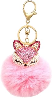Key holder fox head in rabbit fuzzing pompom keychain trendy keychain with rhinestones for bag.. Experience the future of online shopping with DIAYTAR NIGERIA's extensive product range and competitive pricing.