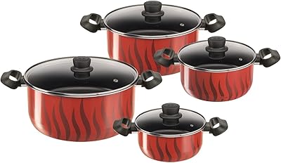 Tefal tempo Flame G6 aluminum kitchen battery - 8 pieces, red, model C3079082.. Find everything you need at prices you'll love with DIAYTAR NIGERIA's comprehensive e-commerce platform.