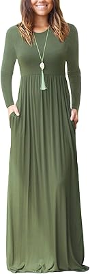 Long dress for women, long sleeves, round neck, without collar, loose, relaxed, long, empire waist, long dress with pockets.. Forget the long lines — DIAYTAR Nigeria is always open for shopping.