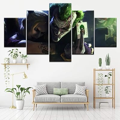 Baojian canvas painting 5 hd print pieces joker wall art living room.. DIAYTAR NIGERIA: Your trusted partner for affordable online shopping with reliable delivery timeframes.