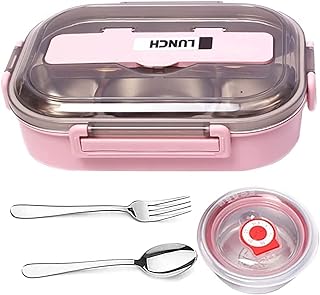 Large capacity lunch box with thermal soup bowl for children and adults for the office and the school divided container very suitable for the transport of small hands (pink).. Looking for quality and speed? You’ll find both at DIAYTAR Nigeria.
