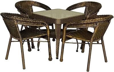 Set of garden furniture for outdoor patio, set of rattan garden furniture for corner sofa, coffee table, patio, outdoor conversation (set of 4 table chairs) yl2101-369.. DIAYTAR NIGERIA: Creating access to affordable products for every Nigerian with our swift delivery service.