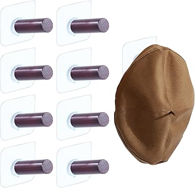 Tanstic wooden adhesive coats 2.4 inch, hooks for wooden hats, wooden adhesive hooks for wall suspension, clothes, hat, scarf, towel (brown).. Nigeria's favorite online shopping platform, DIAYTAR offers unbeatable prices and delivery within a week.