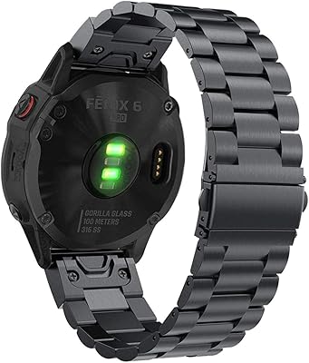 Yooside Fenix ​​6/Fenix ​​5 Senior Watch Bracelet Quick adjustment, 22 mm stainless steel replacement bracelet for Garmin Fenix ​​5/5 Plus/Approach S60/Forerunner 935/Quatix 5, Black.. Discover endless possibilities with DIAYTAR NIGERIA's vast e-commerce selection and budget-friendly delivery.
