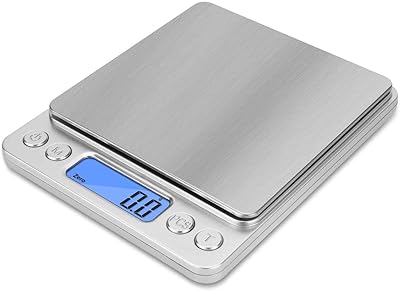 Jenaboom Precision electronic kitchen balance, stainless steel platform with automatic stop, ultra-fine food balance with 0.1 g to 3 kg battery.. Unlock access to a wide range of products with DIAYTAR NIGERIA's affordable e-commerce platform.