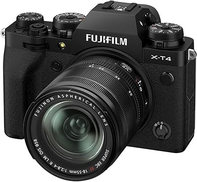 Digital camera without Fujifilm X-T4 mirror, black with Fujinon XF18-55mm F2.8-4 R LM image stabilization lens.. DIAYTAR NIGERIA: Your affordable marketplace with reliable 5-8 day shipping across Nigeria.
