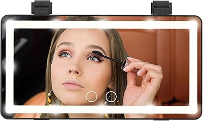 LED mirror for car mirror with light, car makeup lamp with variable intensity, 3 lighting modes, tactile sensor with variable intensity (black).. DIAYTAR NIGERIA: Where shopping meets satisfaction with affordable prices and prompt delivery services.