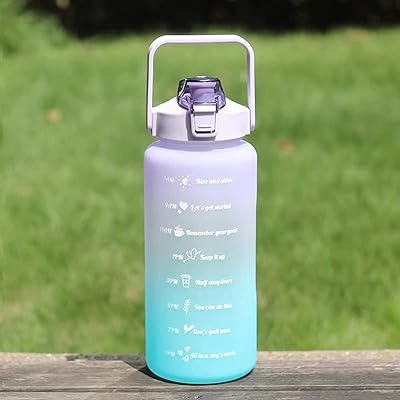 Large bottle of 2 l tritan plastic motivation water with markers.. DIAYTAR NIGERIA: Making online shopping accessible with affordable prices and nationwide delivery service.