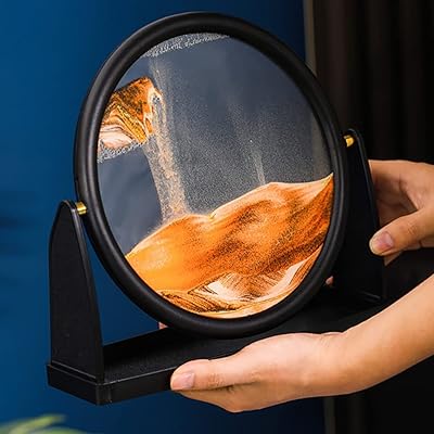 Colorful photo frame in motion for desk - Deep sea landscape movement 3D round glass - Dynamic fluid hourglass for decoration of the house and office (yellow, 8 inch).. Save more, wait less — DIAYTAR Nigeria delivers faster than ever.