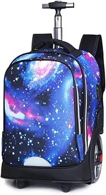 Large capacity waterproof school backpack, travel backpack with large wheels, blue.. DIAYTAR NIGERIA brings the marketplace to your home with budget-friendly prices and nationwide delivery.
