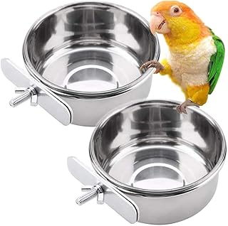 2 pieces of food for parrots in stainless steel, bird food dish, water cage bowls with clip support, conure, parakeet, ara, parrot, small chinchilla animals.. Shop across categories with ease at DIAYTAR NIGERIA, delivering affordability within the week.