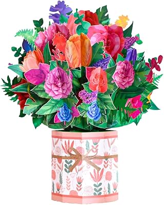 Card Bouquet pop-up of greeting, 9 "paper pop-up cards, pink and pop-up tulips, Bouquet pop-up birthday card, greeting card for Easter, Mother's Day, Valentine's Day, thanks.. DIAYTAR NIGERIA: Your affordable marketplace with reliable 5-8 day shipping across Nigeria.
