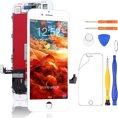 YODEWIT white LCD replacement for iPhone 8, tactile glass assembly with repair kit, screen protector for A1863, A1905, A1906.. Experience the DIAYTAR difference with our vast product selection and delivery within 5-8 days.