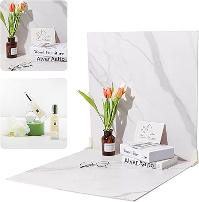 Beiyang 2 photography background panel with marble pattern, 24 x 24 inch size, with 2 supports for flat placement or food photography and photography background with white marble pattern.. Experience shopping without stress at DIAYTAR NIGERIA's comprehensive and budget-friendly platform.