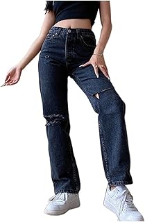 Giftzu High waist pants for women, lying, versatile, relaxed, high waist, straight pants, denim pants for women, straight jeans (color: hortel�, size: s).. Your everyday shopping destination, DIAYTAR NIGERIA offers quality and value delivered within days.
