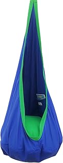 Hanging swing for children with pocket, swinging swing in the shape of cocoon for interior and exterior entertainment, reading corner, relaxation, autism sensory therapy, comfortable nest and easy to hang, for girls and boys (blue).. Experience convenient online shopping on DIAYTAR Nigeria — wide selection and affordable delivery.