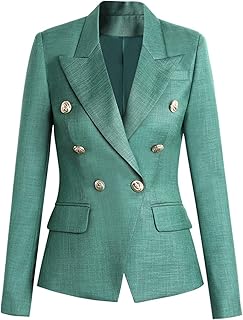 Zokiva Manteaux for women, high quality luxury designer Slim evening holding costume jacket for woman blazer with long sleeves with double buttoning (color: dark blue, size: xl).. Discover the joy of online shopping with DIAYTAR NIGERIA's budget-friendly prices and reliable shipping.