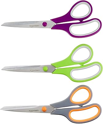 Amazonbasics scissors with a soft plug with soft socket, 20 cm, pack of 3.. DIAYTAR NIGERIA: Where every search leads to affordable products delivered promptly across Nigeria.